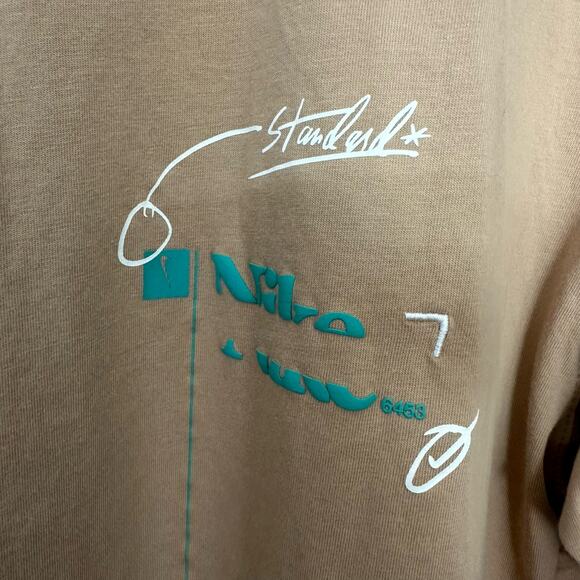 Nike Max 90 Standard T Shirt Tan Mens Size M 100% Cotton Soft Relaxed Fit Sports - Picture 4 of 10